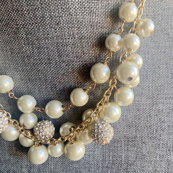 Anne Klein Faux Pearl & Rhinestone Necklace - Picture 2 of 4